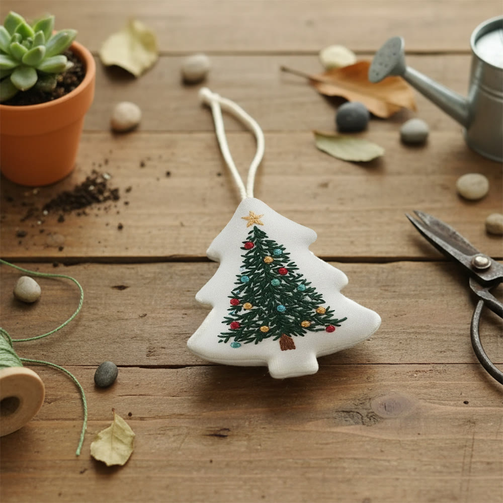 Rubbyoo Tree-shaped Embroidery Kit - Colorful Christmas Lights | Fun Crafting Experience | Brings Joy To Your Tree - image 4