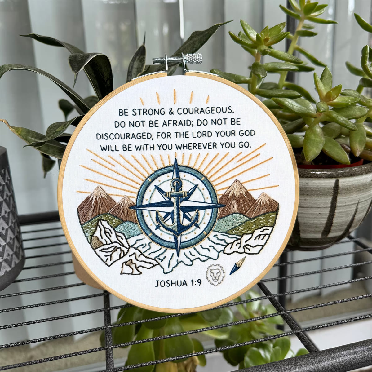 Rubbyoo Embroidery Kit - Be Strong And Courageous | Christian Inspirational Quotes | Diy Wall Hanging Art   - image 6