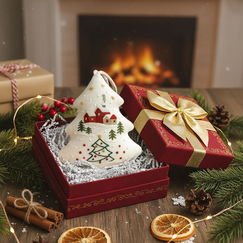 Rubbyoo Tree-shaped Embroidery Kit - Winter Village | Handmade Winter Decor | Gifting Essential - image 10