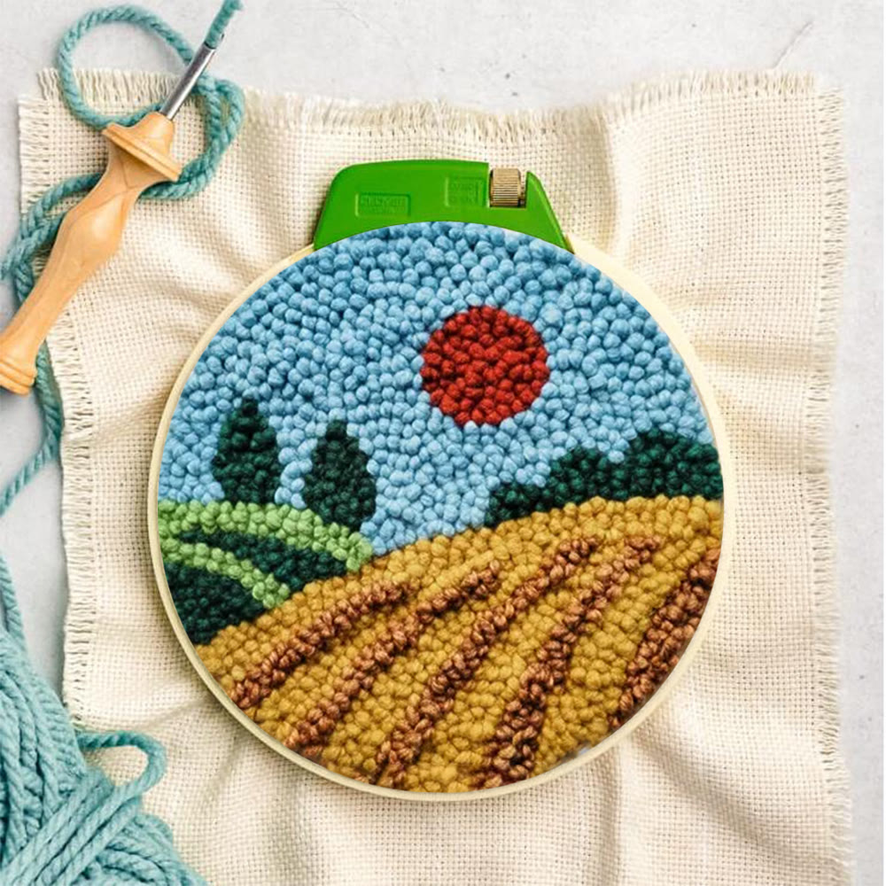 Sunset Countryside Landscape Punch Needle Kit – Cozy Home Handcraft | Newbie-friendly Diy Project - image 7