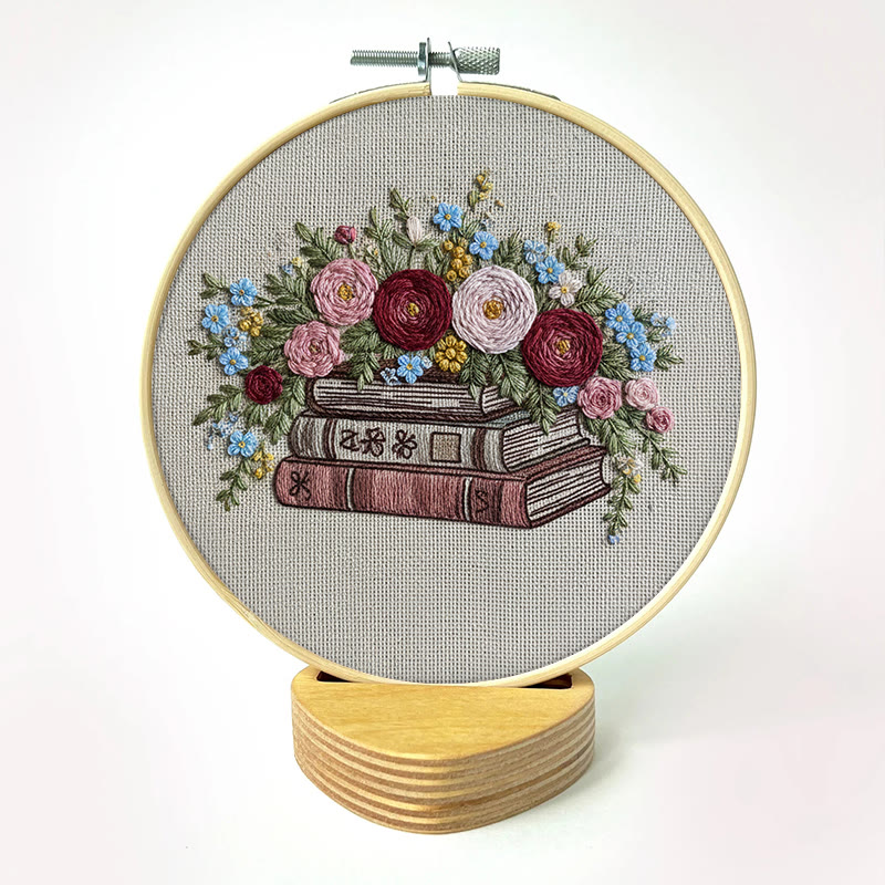 Rubbyoo Embroidery Kit - Floral Book Bouquet | Handcrafted Decorative Art | Perfect For Gift - image 13