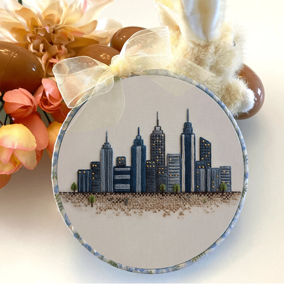 Rubbyoo Embroidery Kit - Urban Skyline Cityscape | Beginner-friendly Handcraft Starter | Sleek Architectural Work - image 7