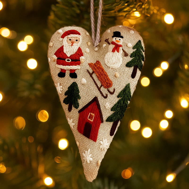 Rubbyoo Heart Embroidery Kit - Christmas Sled | Christmas Tree Adornment | Kid Embroidered Craft  - image 7