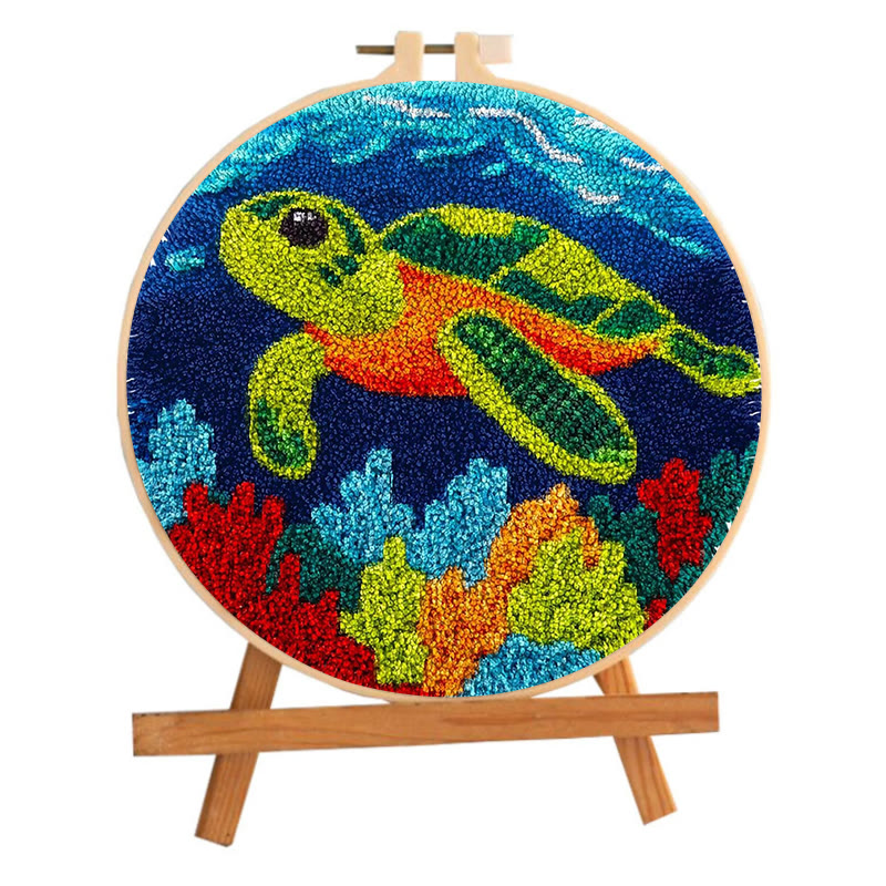 Sea Turtle Punch Needle Kit - Diy Starter Needlepoint | Handmade Decorative Gift - image 10