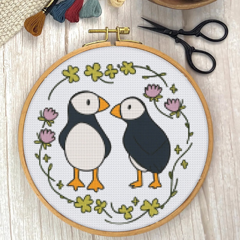  Cross Stitch Kit - Little Puffins | Animal Sewing Pattern | Diy Handmade Project - image 7