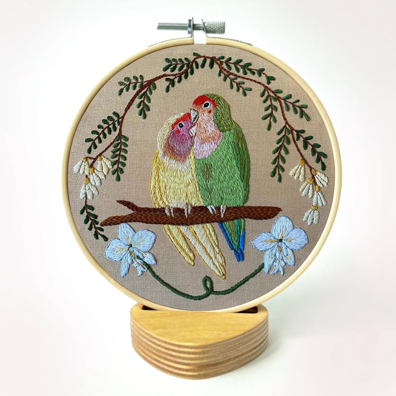 Rubbyoo Embroidery Kit - Bird Couple | Diy Stitch Craft | Handmade Anniversary Gift - 20*20cm - image 12
