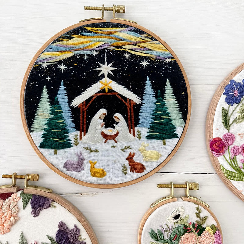 Rubbyoo Embroidery Kit - Nativity Christmas Night | Religious Diy | Spiritual Home Accent - image 6