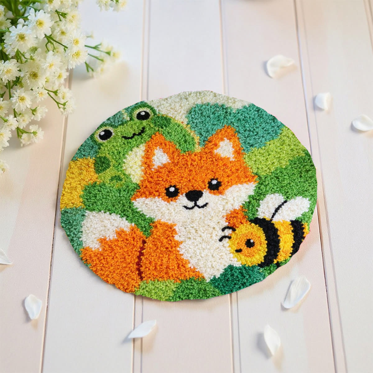 Rubbyoo Latch Hook Rug Kit - Fox And Bee | Diy Handmade Crafts | Unique Play Mat - image 11