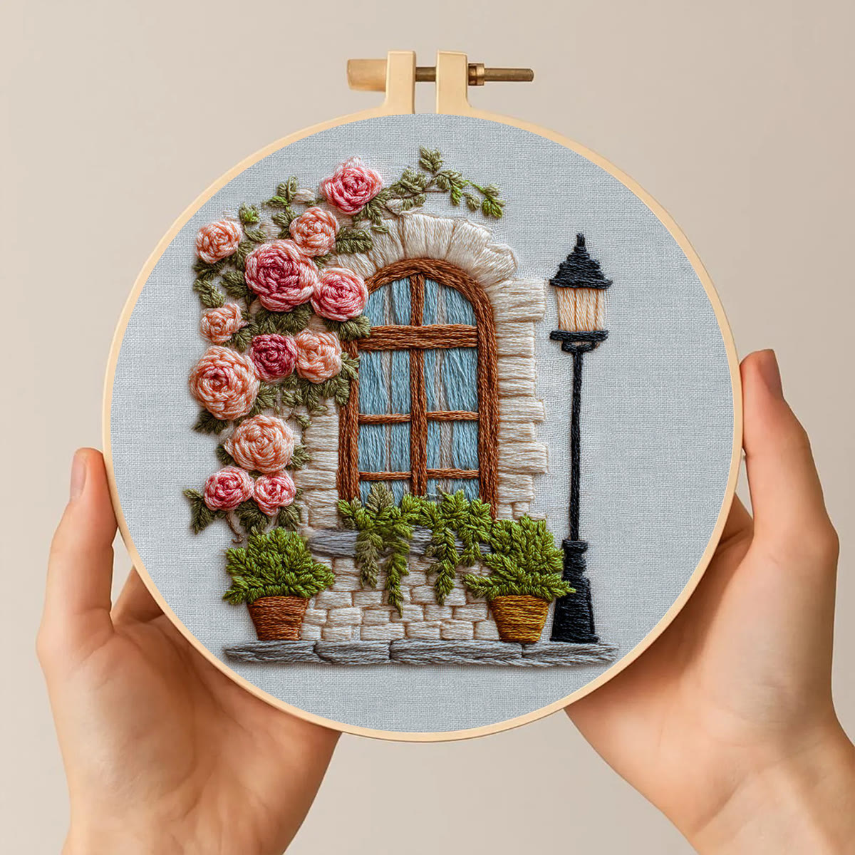 Rubbyoo Embroidery Kit - Floral Window | Nice Home Decoration | Diy Handmade Gift  - image 3