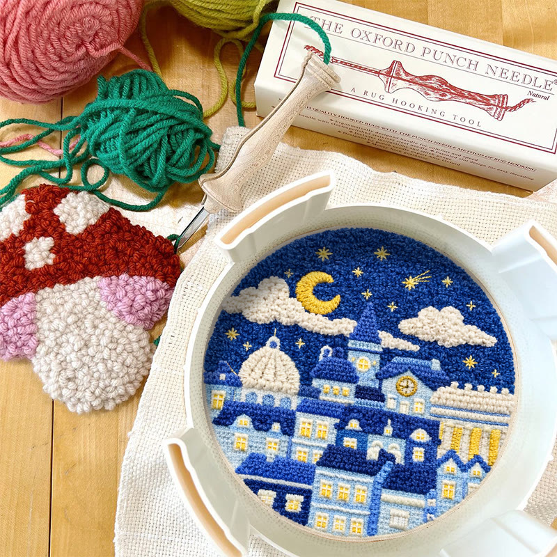 Starry Night Townscape Punch Needle Kit – Fun Handcraft Diy | Cozy Home Decor - image 11