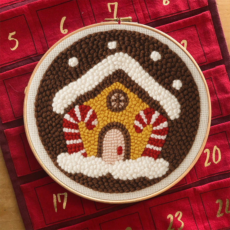 Gingerbread House Punch Needle Kit - Handmade Christmas Ornaments | Perfect For Christmas Coasters  - image 3