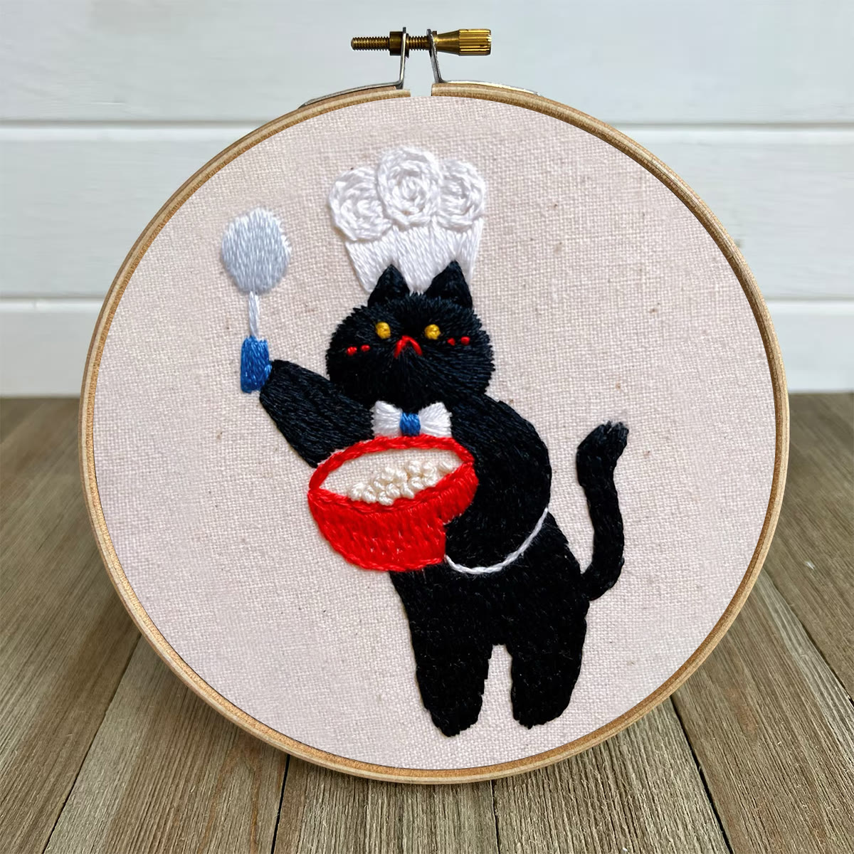 Rubbyoo Embroidery Kit- Black Cat Chef | Diy Kit For Starter  Hand Stitch - image 5