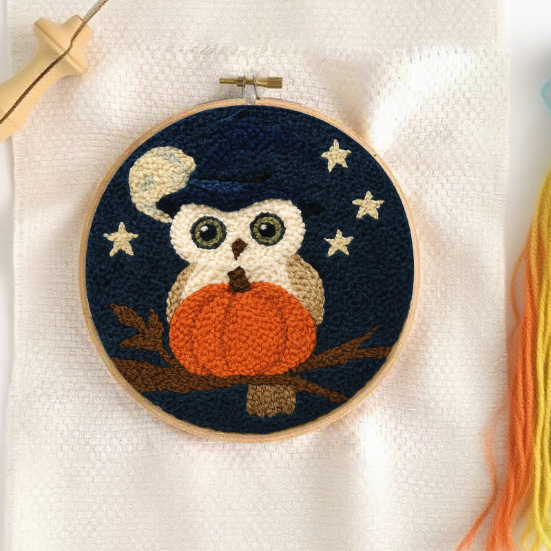 Night Owl Punch Needle Kit - Handmade Bird Art | Nice Decor For Halloween  - image 8