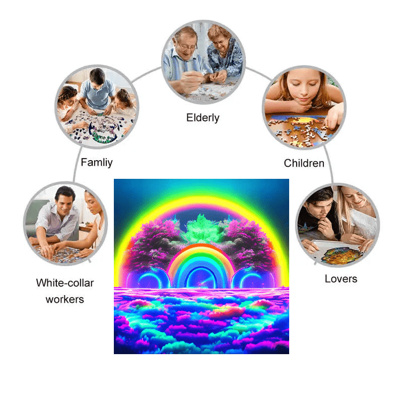Rainbow Bliss Midjourney - Wooden Jigsaw Puzzle