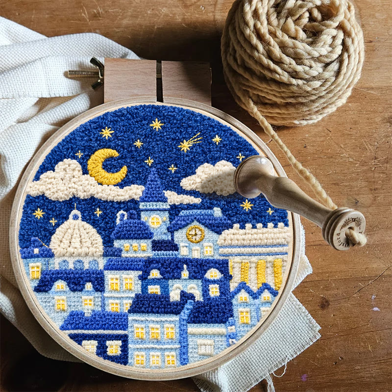 Starry Night Townscape Punch Needle Kit – Fun Handcraft Diy | Cozy Home Decor - image 8