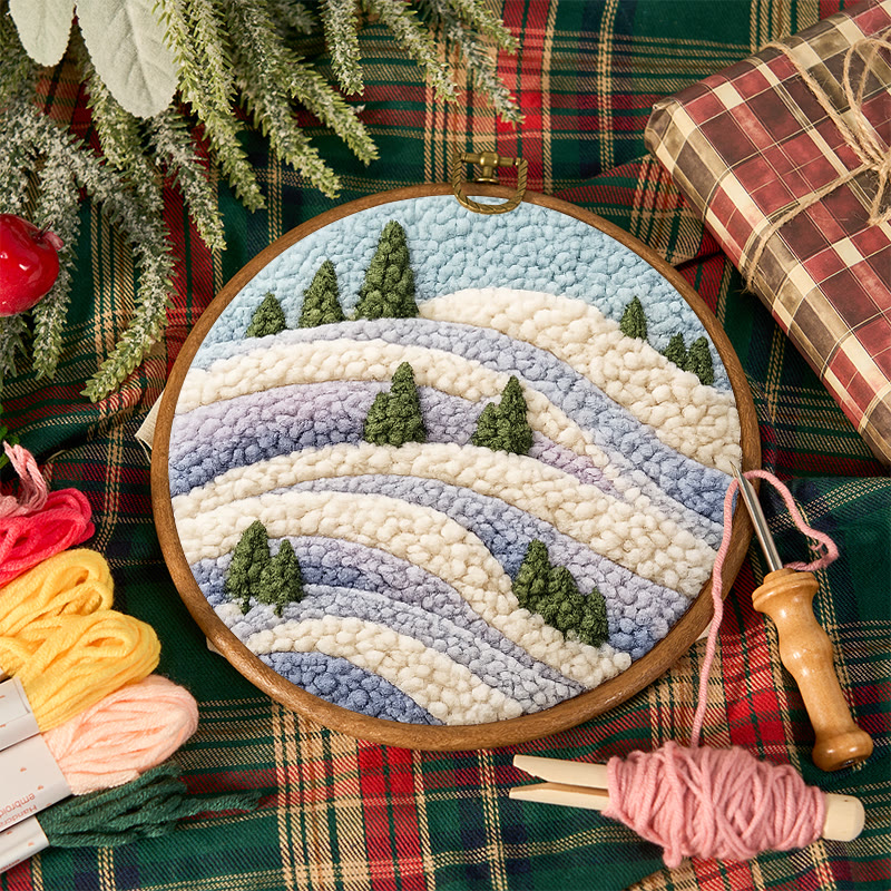 Snowy Ridge Pine Punch Needle Kit - Gentle Diy Experience | Serene Home Find - image 11