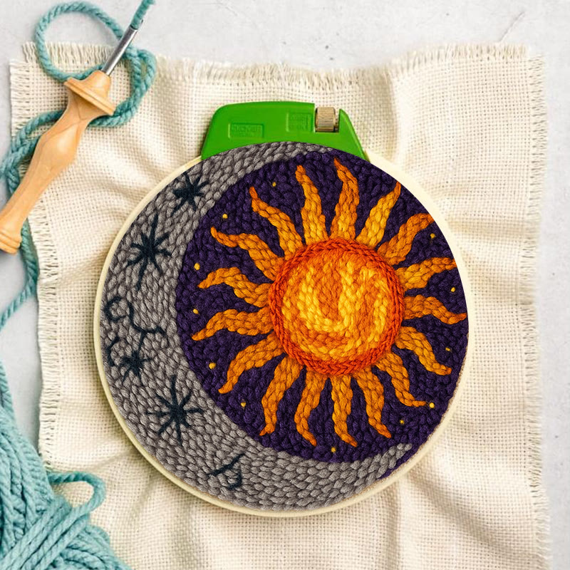 Vibrant Sun Punch Needle Kit - Celestial Handmade Craft | Diy Art For Ornament - image 6