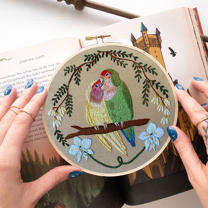 Rubbyoo Embroidery Kit - Bird Couple | Diy Stitch Craft | Handmade Anniversary Gift - image 7