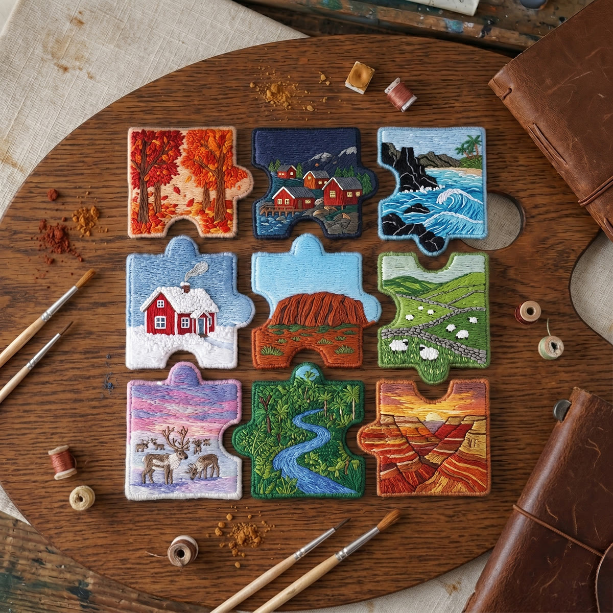 Rubbyoo Diy Magnet & Brooch Embroidery Puzzle Kit - Landscape Art | Unique Birthday Gift For Her - image 5