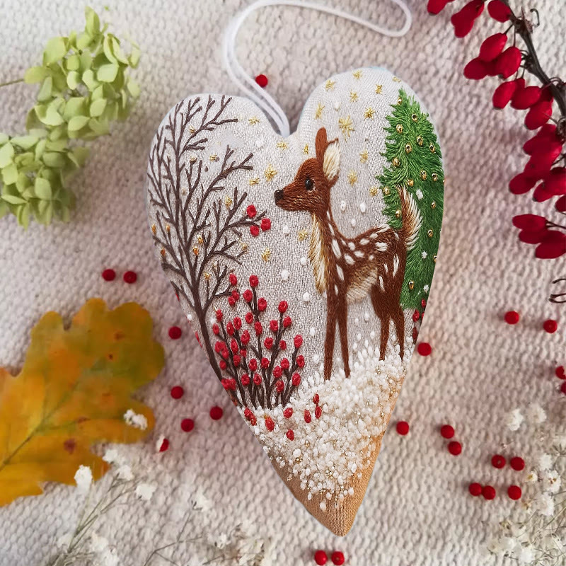 Rubbyoo Heart Embroidery Kit - Christmas Elk | Adorable Christmas Craft | Diy Hanging Ornament  - image 7