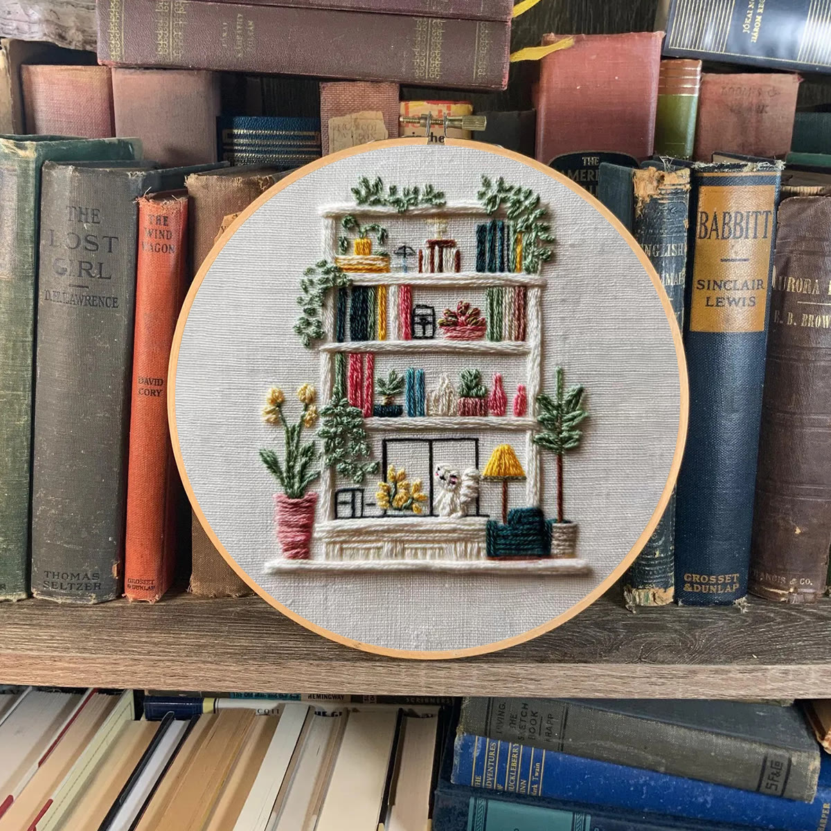 Rubbyoo Embroidery Kit - Bookshelf | Diy Decoration For Book Lover | Handmade Hoop Art  - image 8