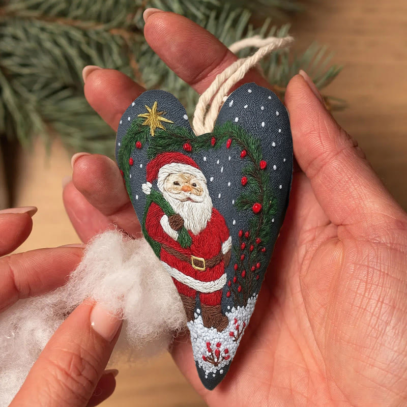 Rubbyoo Heart Embroidery Kit - Santa Claus | Unique Christmas Gift | Diy Hanging Craft  - image 7