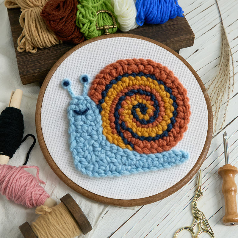 Swirly Shell Snail Punch Needle Kit - Gentle Handwork | Charming Home Touch - image 9