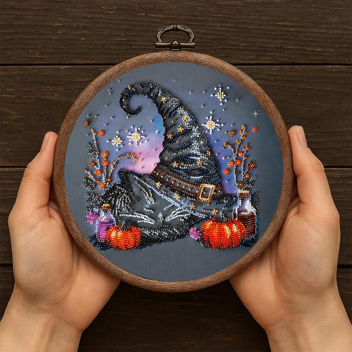 Rubbyoo Bead Embroidery Kit - Magic Hat | Diy Halloween Craft | Whimsical Decorative Handicraft  - image 7