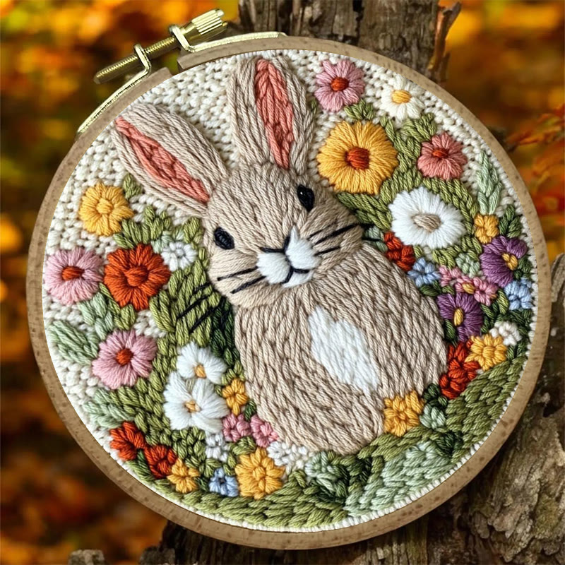 Floral Rabbit Punch Needle Kit - Bunny Artwork Collection | Unique Holiday Gifts - image 5