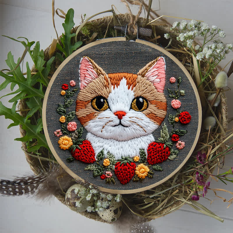 Rubbyoo Embroidery Kit - Strawberry Cat - image 9
