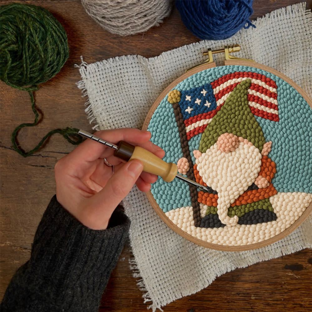 American Flag Patriotic Gnome Punch Needle Kit – Holiday Top Pick | Playful Decorative Accent - image 6