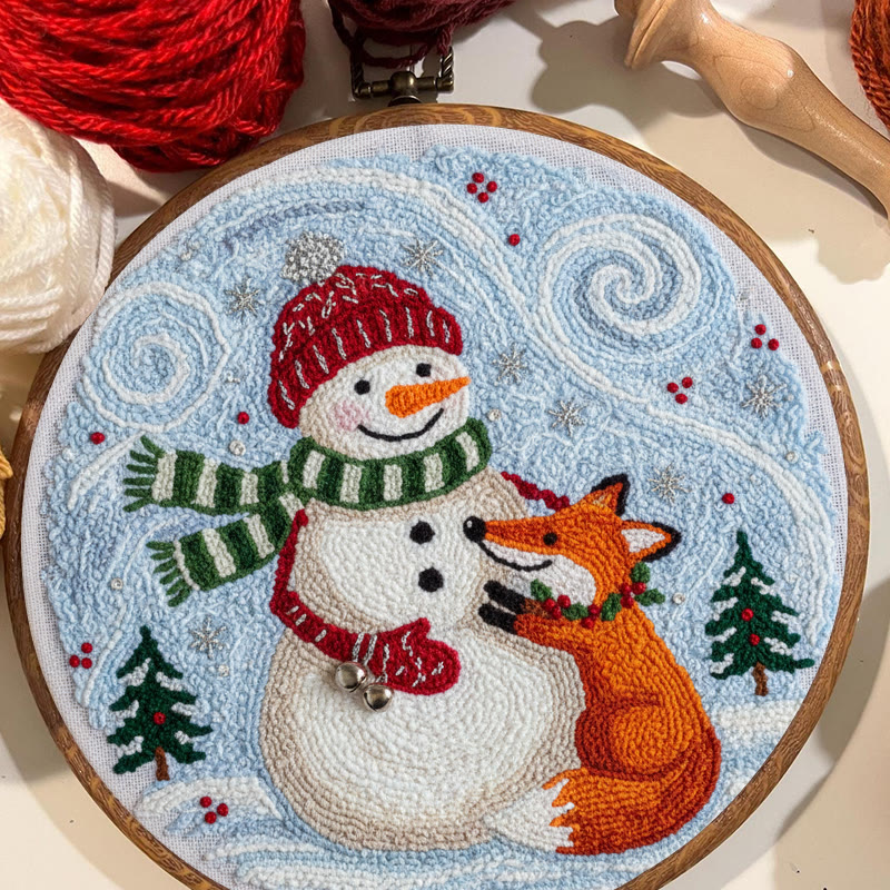 Christmas Forest Punch Needle Kit - Winter Animal Art | Nice Holiday Decor - image 8