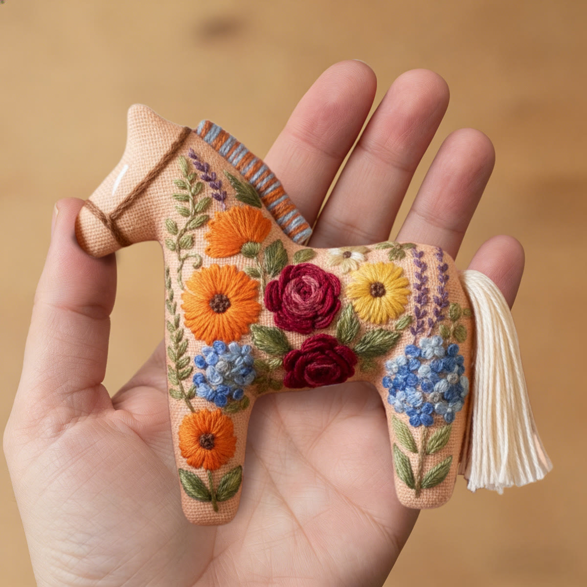 Rubbyoo Dala Horse Embroidery Kit - Colorful Flower | Beautiful Floral Craft | Perfect Handmade Gift  - image 7