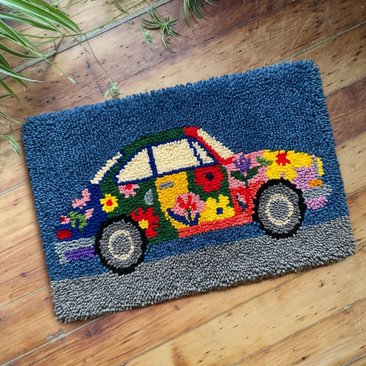 Rubbyoo Latch Hook Rug Kit - Retro Car | Entryway Flloor Decor | Perfect For Beginner - image 5