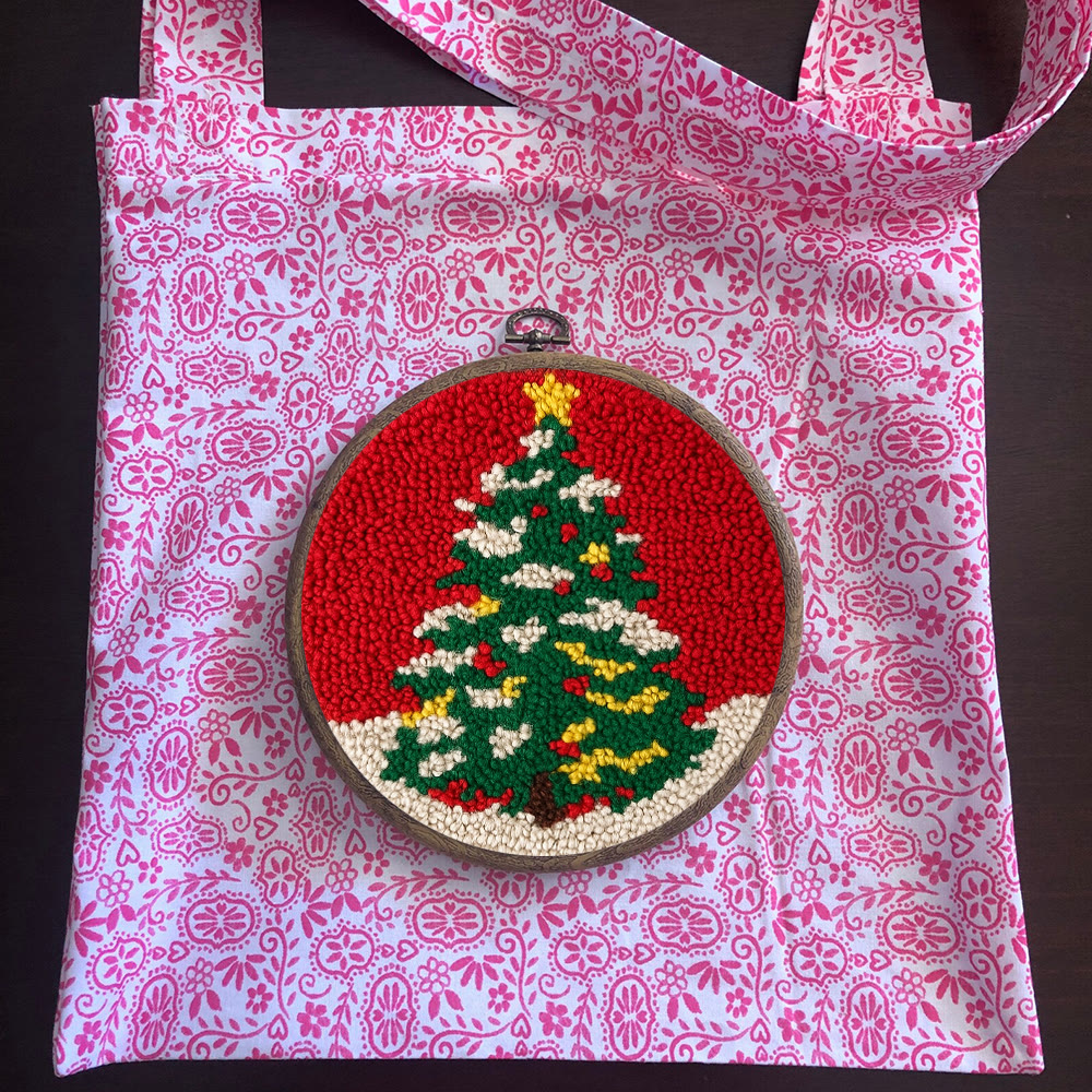 Shiny Christmas Tree Punch Needle Kit - Diy Christmas Needle Art  | Nice Handmade Craft For Kid - image 13