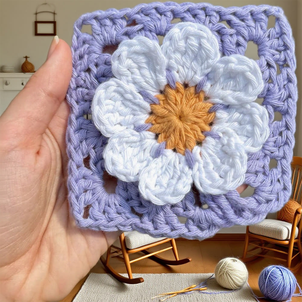 Diy Handmade 3d Flower Coasters Crochet Kit - Floral Granny Square Craft  | Perfect For Diy Project  - image 3
