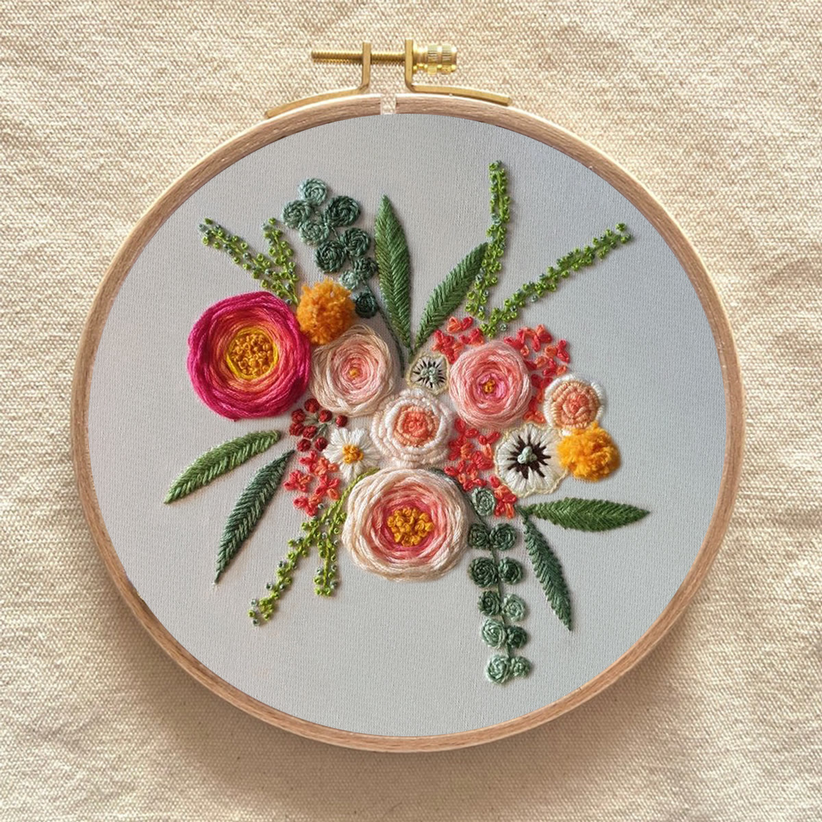 Rubbyoo Embroidery Kit - Spring Blooming | Floral Handmade Craft | Diy Sewing Art - image 9