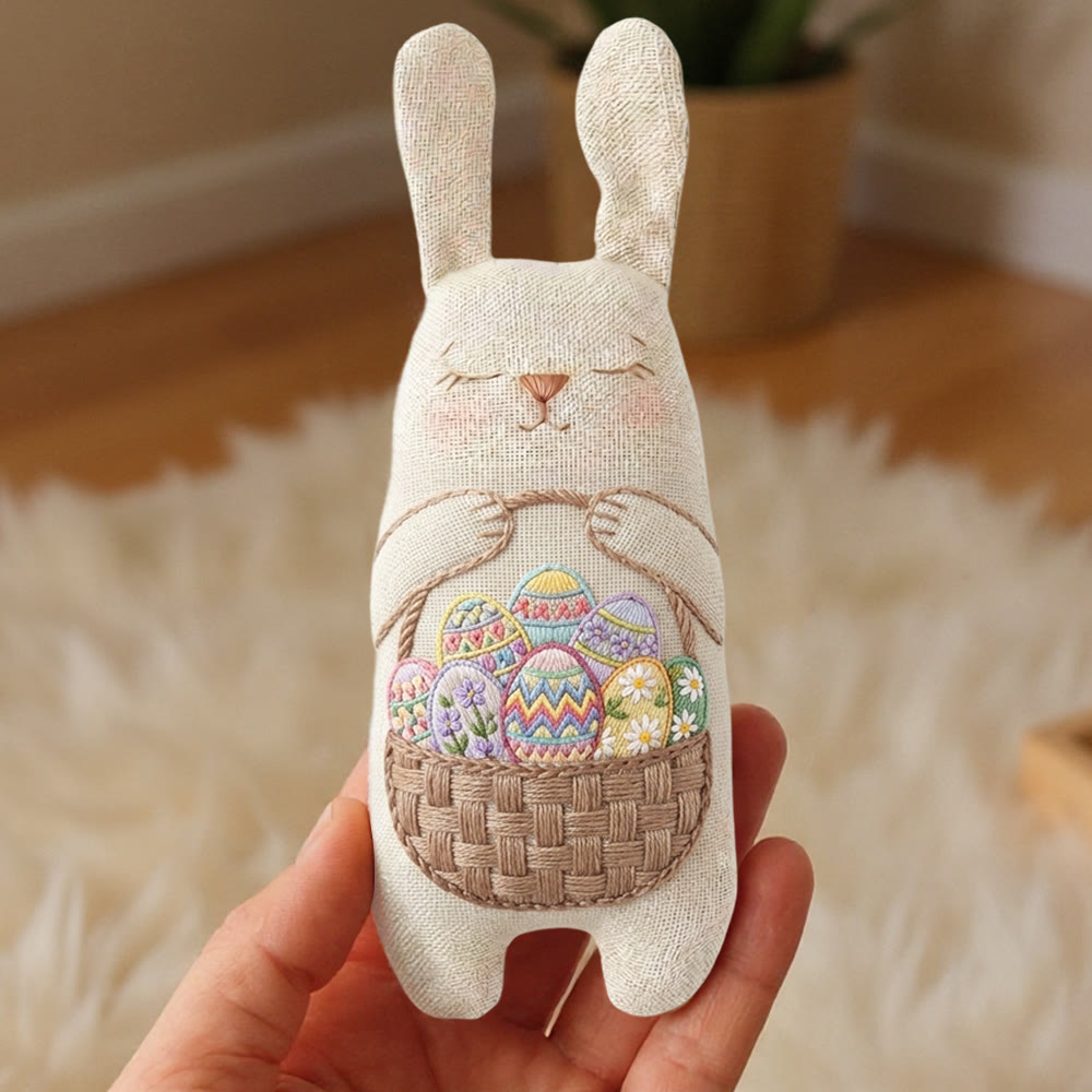 Rubbyoo Bunny Toy Embroidery Kit - Patterned Egg Basket | Easy Sewing Kit |stuffed Bunny Toy - image 5