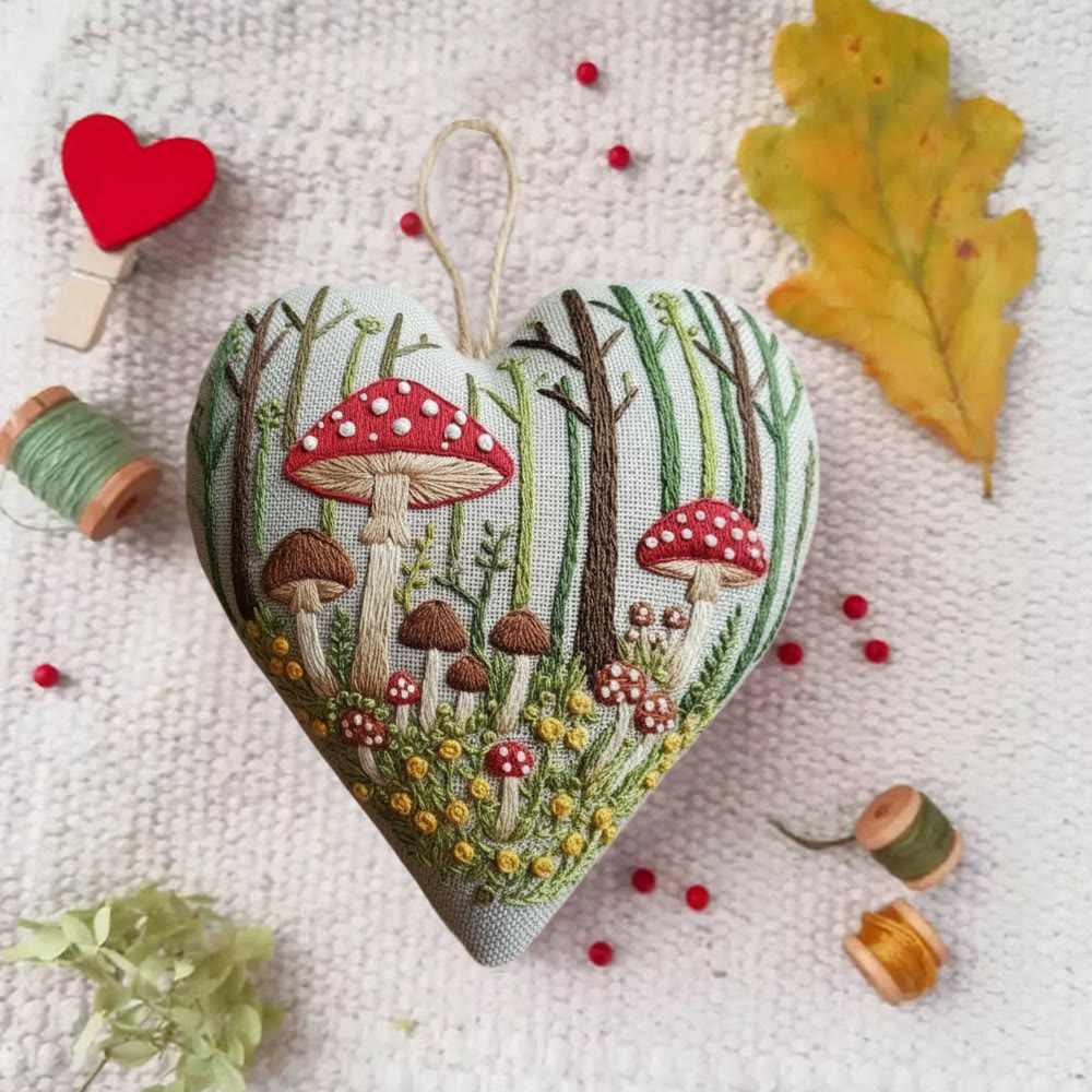 Rubbyoo Heart Embroidery Kit - Mushroom Forest Cluster | Enchanting Handwork | Playful Home Addition - image 7