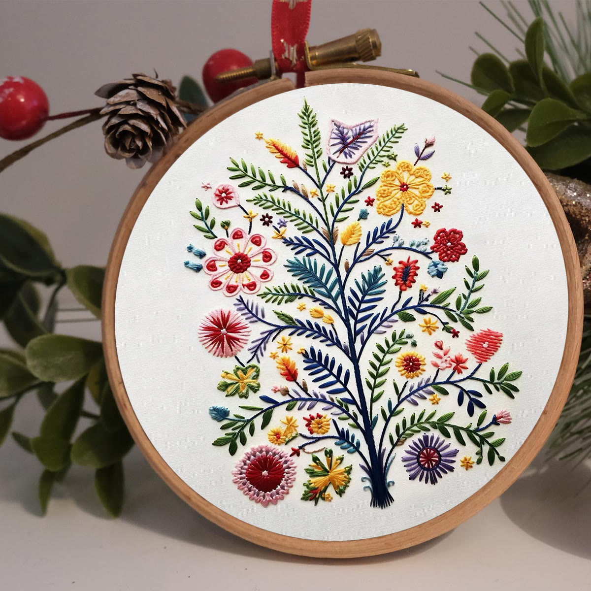 Rubbyoo Embroidery Kit - Blooming Tree | Creative Christmas Tree | Nice Desk Decor  - image 8