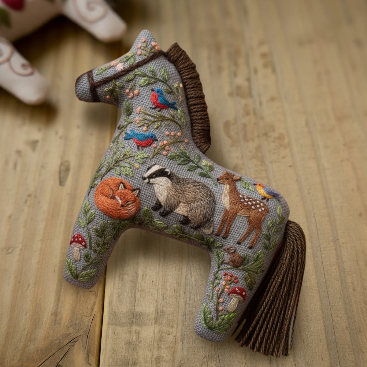 Rubbyoo Dala Horse Embroidery Kit - Fox&deer | Sewing Handmade Gift | Lovely Pendant - image 7