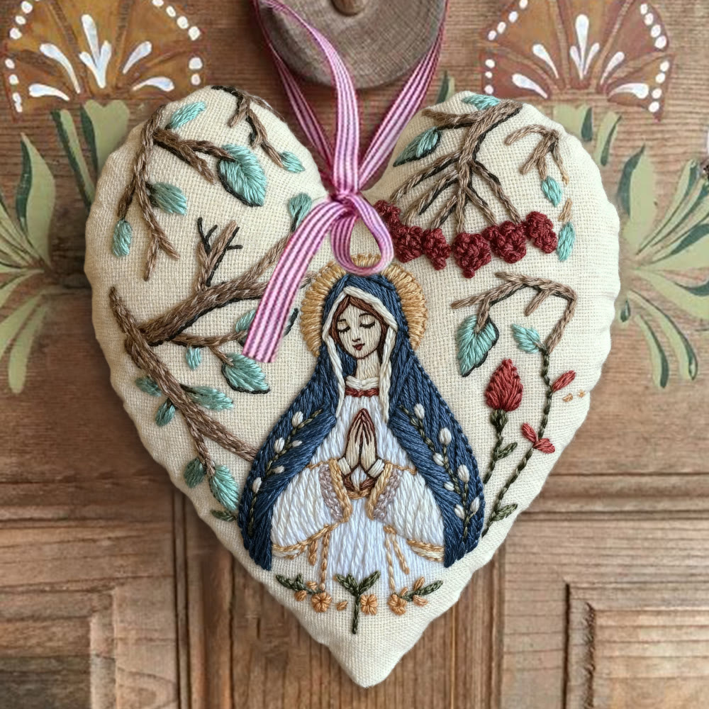Rubbyoo Heart Embroidery Kit - Praying Woman | Handmade Catholic Craft | Diy Decorative Craft - image 3
