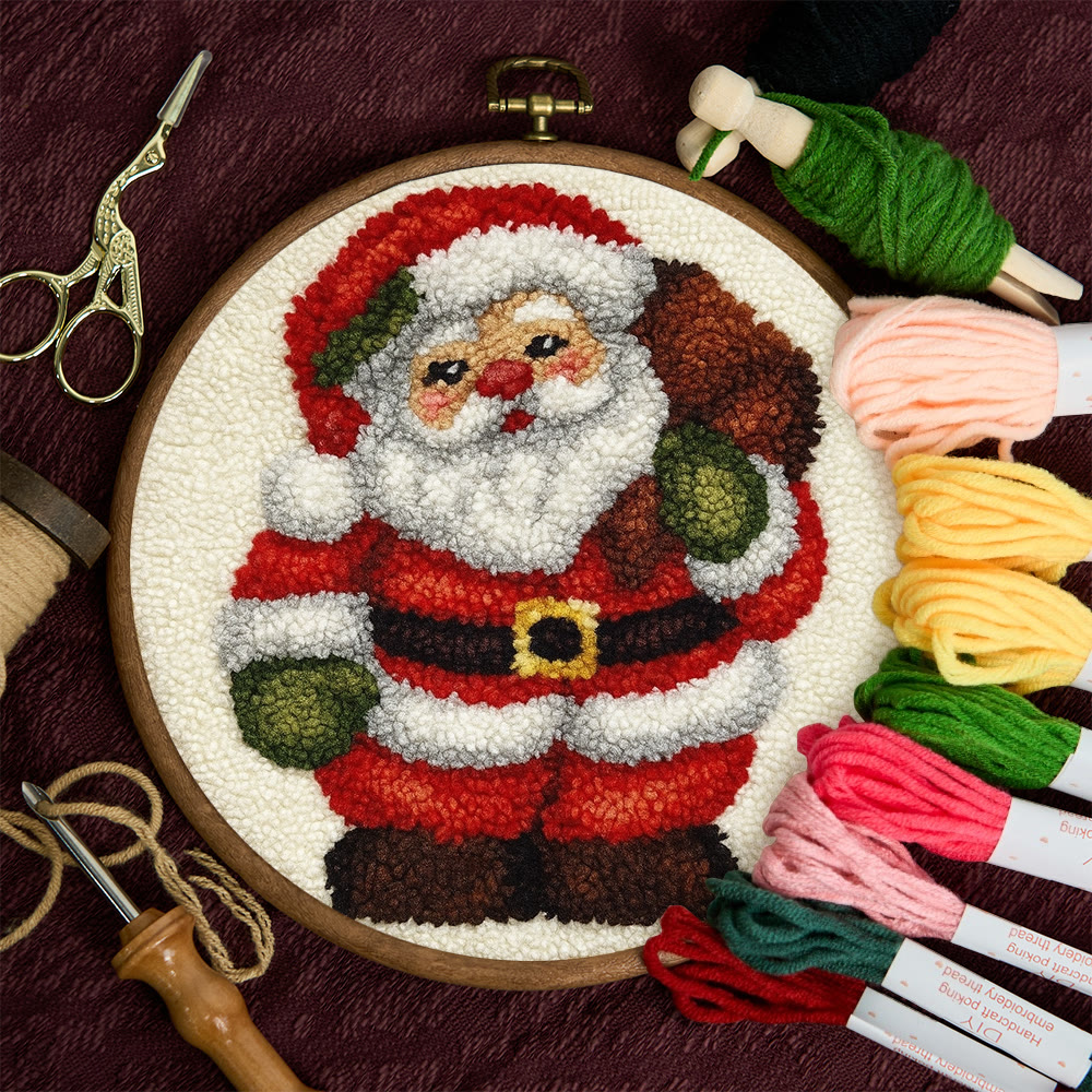 Santa Claus Punch Needle Kit - DIY Christmas Craft | Versatile Handmade Cup Mat - image 8
