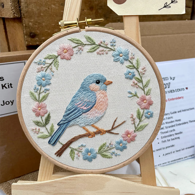 Rubbyoo Embroidery Kit - Floral Bird | Diy Starter Craft | Beginner Needle Art - image 7