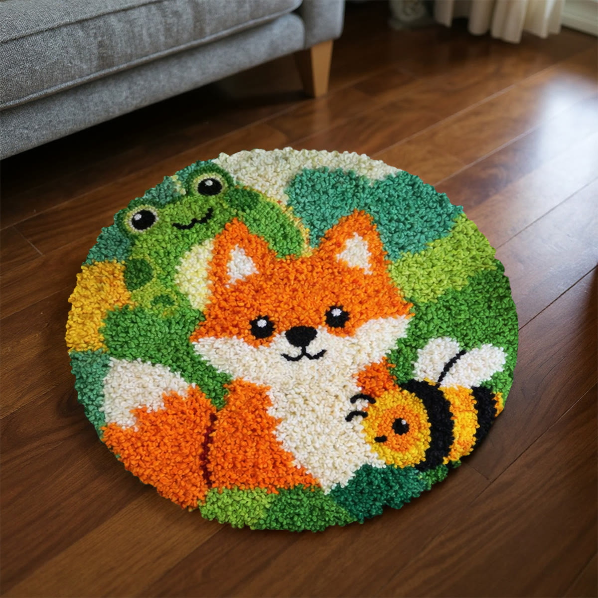 Rubbyoo Latch Hook Rug Kit - Fox And Bee | Diy Handmade Crafts | Unique Play Mat - image 7
