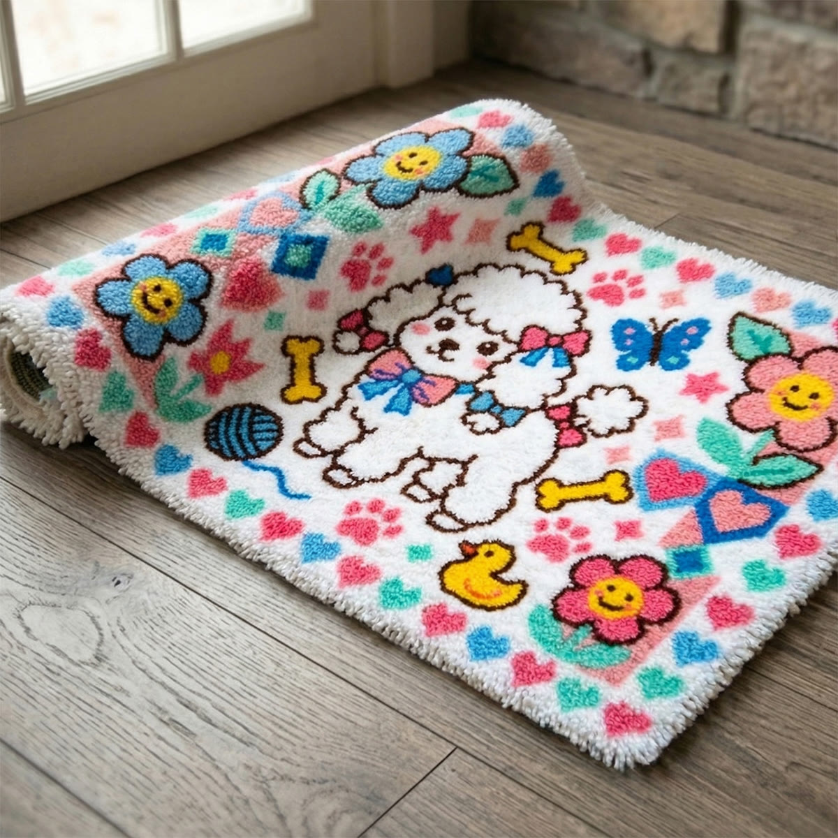 Rubbyoo Latch Hook Rug Kit - Adorable Sheep | Lovely Handmade Art | Unique Welcome Mat - image 8
