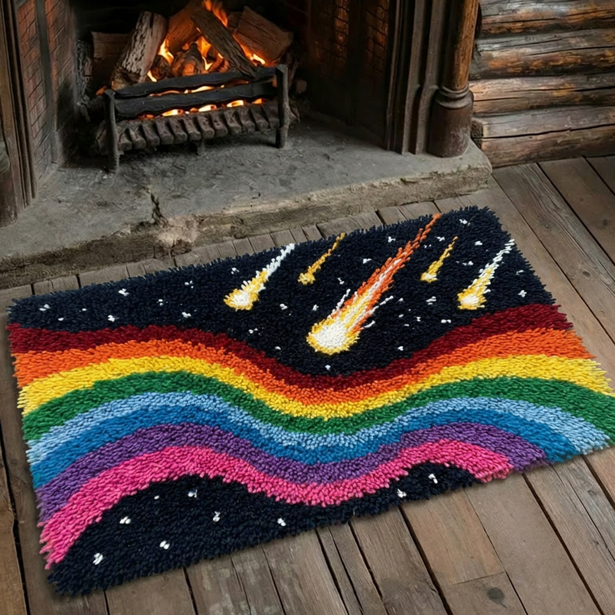Rubbyoo Latch Hook Rug Kit - Shooting Stars | Unique Handmade Craft | Nursery Floor Mat - image 8
