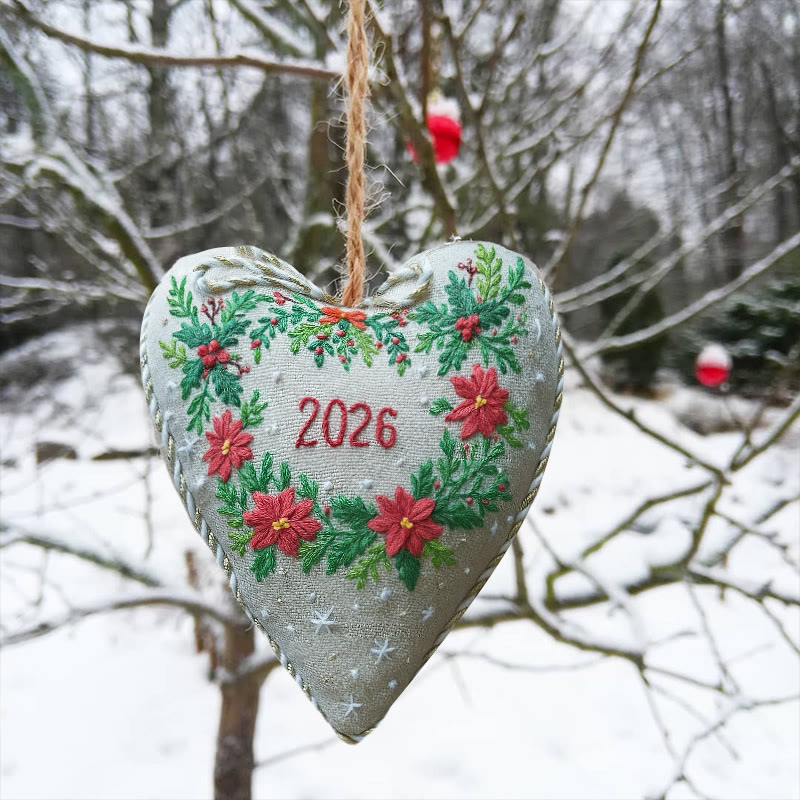 Rubbyoo Heart Embroidery Kit - New Year Wreath | Diy Heart Ornament | Nice For Christmas Gifts - image 3