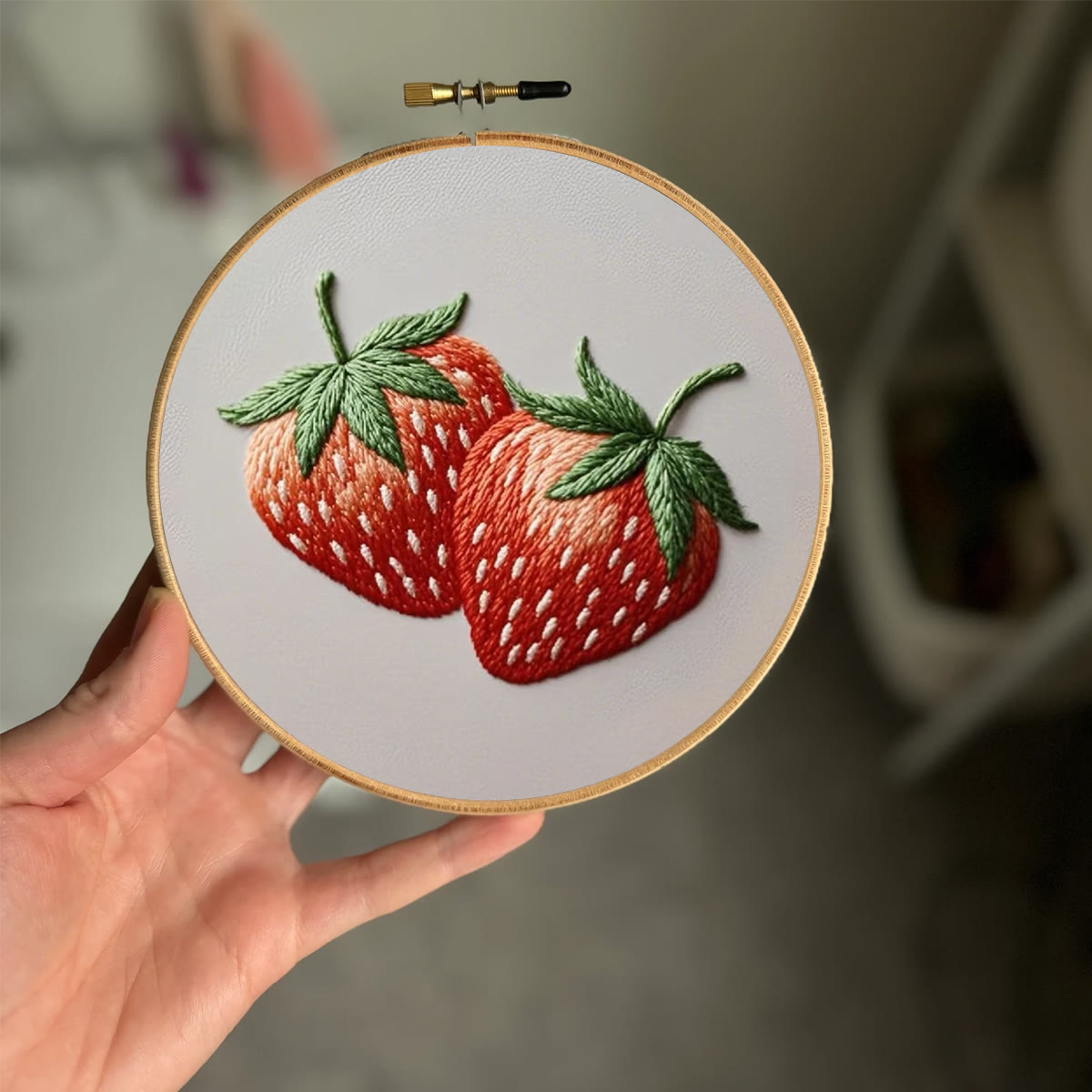 Rubbyoo Embroidery Kit- Two Big Strawberries | For Beginners DIY Craft Kits - image 2