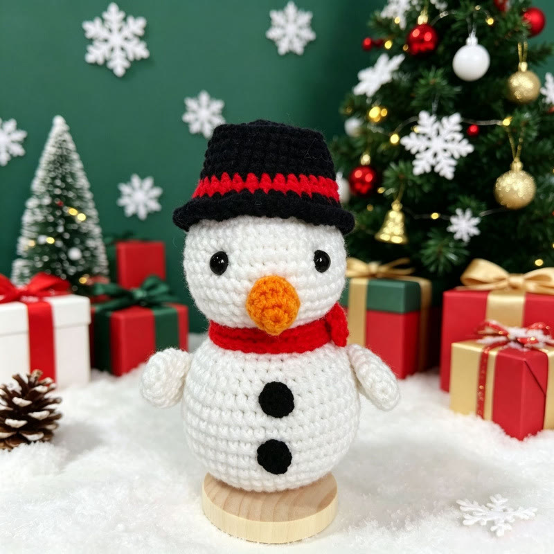 Rubbyoo Vintage Christmas Tree Ornament - Diy Crochet Xmas Hanging | Festive Holiday Home  Accent - Snowman - image 9